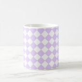 Flieder Purpur Diamant Karomuster Kaffeetasse (Mittel)