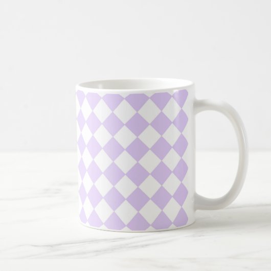 Flieder Purpur Diamant Karomuster Kaffeetasse (Rechts)