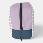 Flieder Purpur Gingham Monogrammiert Waschbeutel (Rechts)