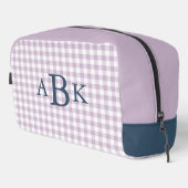 Flieder Purpur Gingham Monogrammiert Waschbeutel (Rechte Ecke)