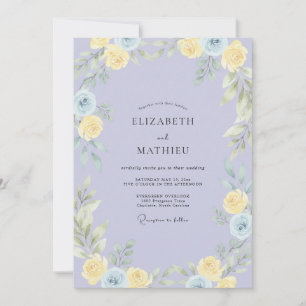 Flieder Ruhige Botanische Hochzeit Einladung