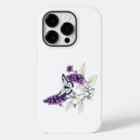 Flieder-Schmetterlingsstrauch Case-Mate iPhone Hülle (Rückseite)