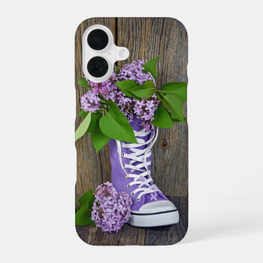 Flieder-Sneaker iPhone 16 Hülle (Rückseite)