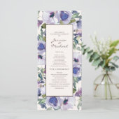 Flieder Staubblau Boho Blumen Hochzeitsprogramm Programm (Stehend Vorderseite)