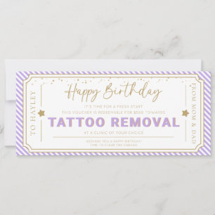 Flieder-Tattoo-Entfernung Geburtstagsgeschenkgutsc Einladung