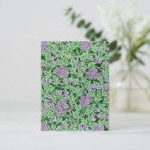 Flieder und grünes Blumenmuster Postkarte (Stehend Vorderseite)