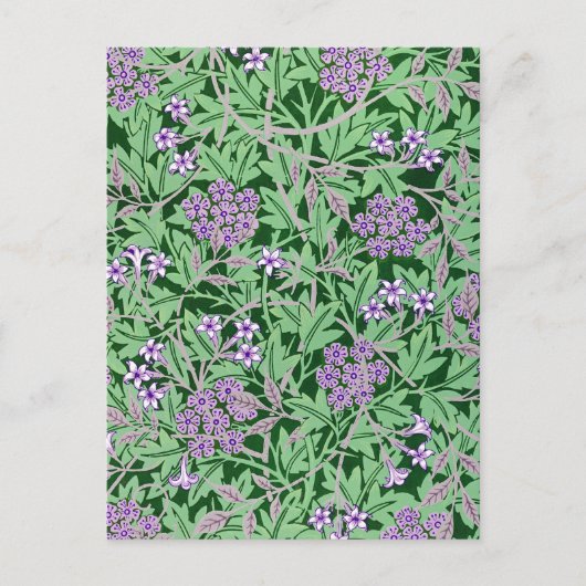 Flieder und grünes Blumenmuster Postkarte (Vorderseite)