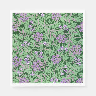 Flieder- und grünes Blumenmuster Serviette