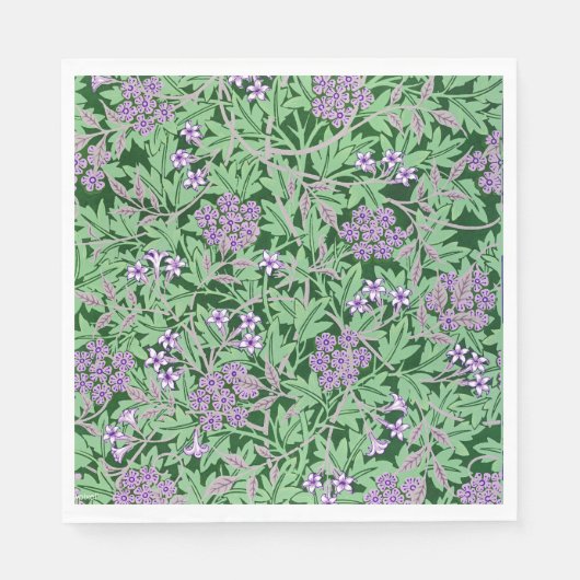 Flieder- und grünes Blumenmuster Serviette (Vorderseite)