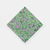Flieder- und grünes Blumenmuster Serviette (Ecke)