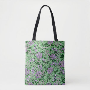 Flieder- und grünes Blumenmuster Tasche