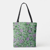Flieder- und grünes Blumenmuster Tasche (Rückseite)