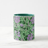Flieder- und grünes Blumenmuster Tasse (Zentrum)