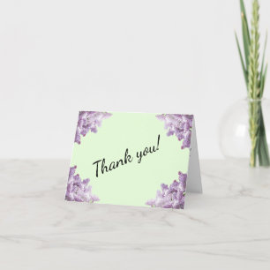Flieder und Hellgrün Danke-Karte Dankeskarte