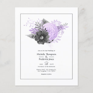 Flieder- und Holzkohle-Blumenhochzeit Flyer