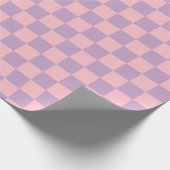 Flieder und Rosa Schachbrettmuster Geschenkpapier (Ecke)
