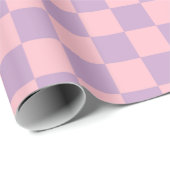 Flieder und Rosa Schachbrettmuster Geschenkpapier (Rolleneckpunkt)