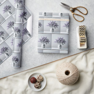 Flieder- und Silberblätterstrauß Geschenkpapier