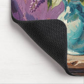 Flieder und Sonnenblumen | Botanisches Design Mousepad (Ecke)