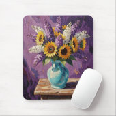 Flieder und Sonnenblumen | Botanisches Design Mousepad (Mit Mouse)