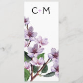 Flieder verzweigt sich Hochzeits-Menü Menükarte (Rückseite)