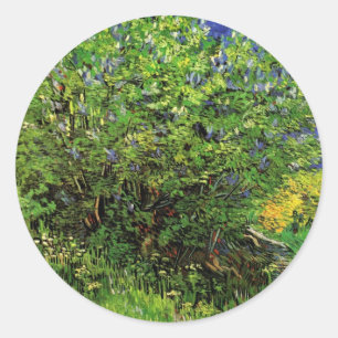 Flieder von Vincent van Gogh, Vintage-Gartenblumen Runder Aufkleber