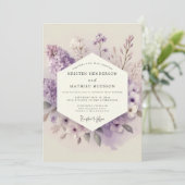 Flieder Whisper Bloom Hochzeit Einladung (Stehend Vorderseite)