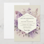 Flieder Whisper Bloom Hochzeit Einladung (Vorne/Hinten)