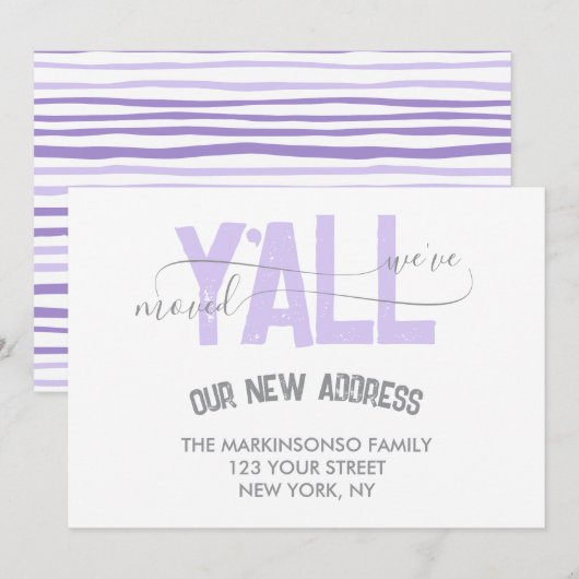 Flieder Wir sind umgezogen Eure Umzugsankündigung Einladung (Vorne/Hinten)