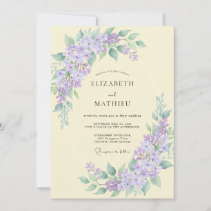 Flieder zarte botanische Hochzeit Einladung