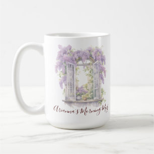 Fliederblumen-Landhaus-Fenster Cottage-Garten Kaffeetasse