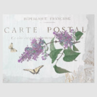 Fliederblumen-Schmetterling-Carte Postale blau bem