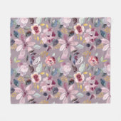 Fliederblumenmuster Fleecedecke (Vorderseite (Horizontal))