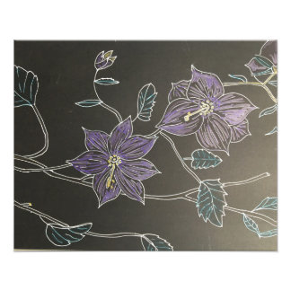 Fliederblumenzeichnung fotodruck