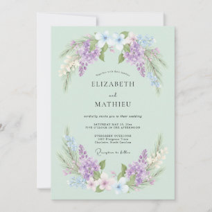 Fliederblüten-Bogen-Hochzeit Einladung