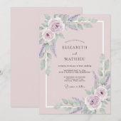 Fliederblüten-Hochzeit Einladung (Vorne/Hinten)