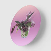 Fliederblüten Runde Wanduhr (Winkel)