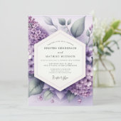Fliederblüten-Wedding-Whimsy Einladung (Stehend Vorderseite)