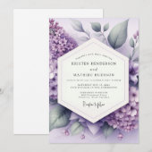 Fliederblüten-Wedding-Whimsy Einladung (Vorne/Hinten)