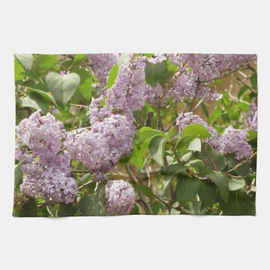 Fliederbusch schöne violette Frühlingsblumen Geschirrtuch (Horizontal)