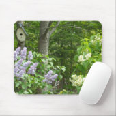 Fliederbusch und Vogel-Haus Mousepad (Mit Mouse)