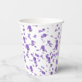 Fliederfarbene Blütenblätter Pappbecher (Rückseite)
