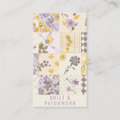 Fliederfarbene Gelbe Patchwork-Quilt-Handmade-Klei Visitenkarte (Vorderseite)