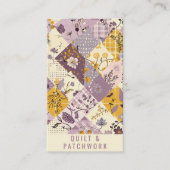 Fliederfarbene Gelbe Patchwork-Quilt-Handmade-Klei Visitenkarte (Vorderseite)