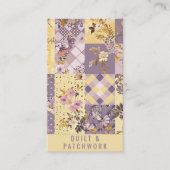 Fliederfarbene Gelbe Patchwork-Quilt-Handmade-Klei Visitenkarte (Vorderseite)