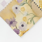 Fliederfarbene Gelbe Patchwork-Quiltdecke im Gingh Fleecedecke (Ecke)