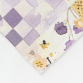 Fliederfarbene Gelbe Patchwork-Quiltdecke im Gingh Fleecedecke (Ecke)