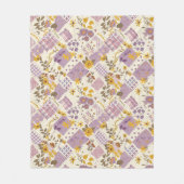Fliederfarbene Gelbe Patchwork-Quiltdecke im Landh Fleecedecke (Vorderseite)