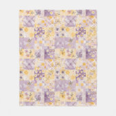 Fliederfarbene gelbe Patchwork-Quiltdecke im Landh Fleecedecke (Vorderseite)