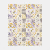 Fliederfarbene Gelbe Patchwork-Quiltdecke im Landh Fleecedecke (Vorderseite)